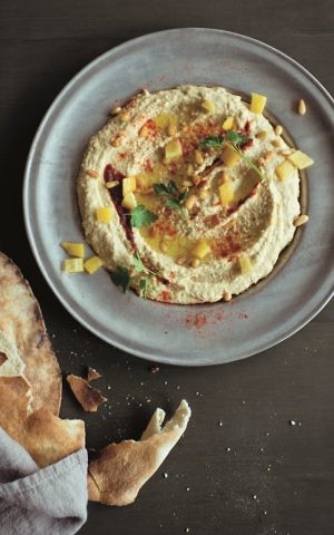 Hummus with preserved lemon from Joan Nathan's new book, 'King Solomon's Table.' (Courtesy/Gabriela Herman)