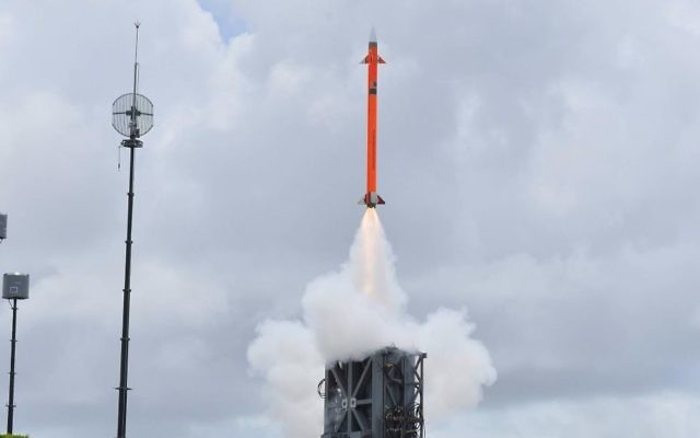 IAI's MRSAM missile during the test June 2016. (Israel Aerospace Industries)