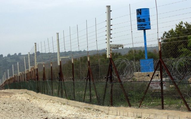 The Lebanese-Israeli border near kibbutz Hanita on March 22, 2017. (Judah Ari Gross/Times of Israel)