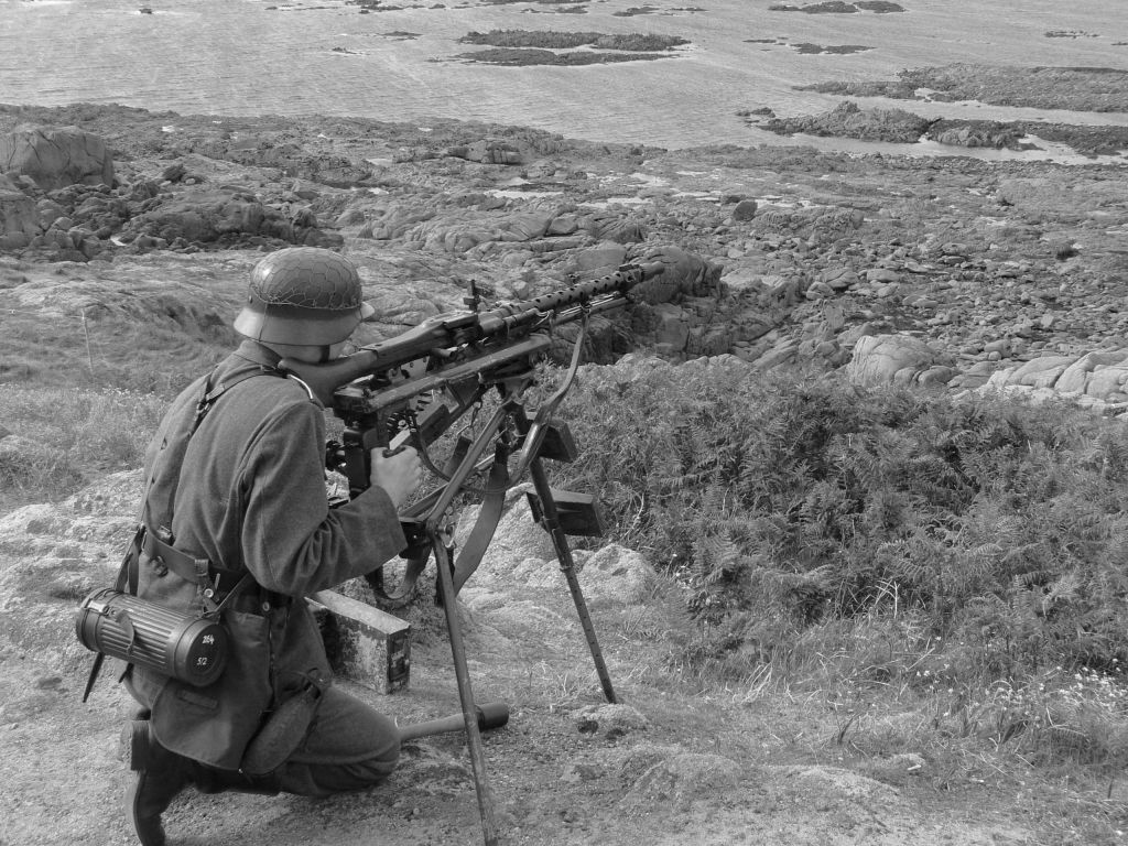 A German soldier guarding the Atlantic Wall in the Channel Islands during WWII. (Getty images/iStock)