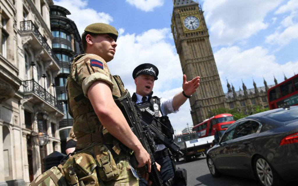 Police arrest man with knife outside UK Parliament | The Times of Israel