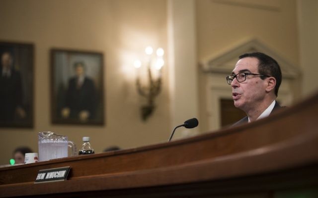 Treasury head Steve Mnuchin testifies during a House Ways and Means Committee hearing concerning the Trump administration's fiscal year 2018 budget proposals, on Capitol Hill, May 24, 2017 in Washington, DC. (Drew Angerer/Getty Images/AFP)