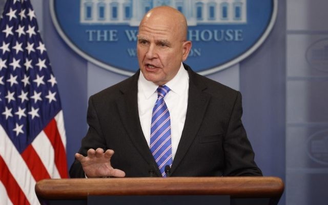 National Security Adviser H.R. McMaster speaks during the daily press briefing at the White House in Washington, Friday, May 12, 2017. (AP Photo/Evan Vucci)