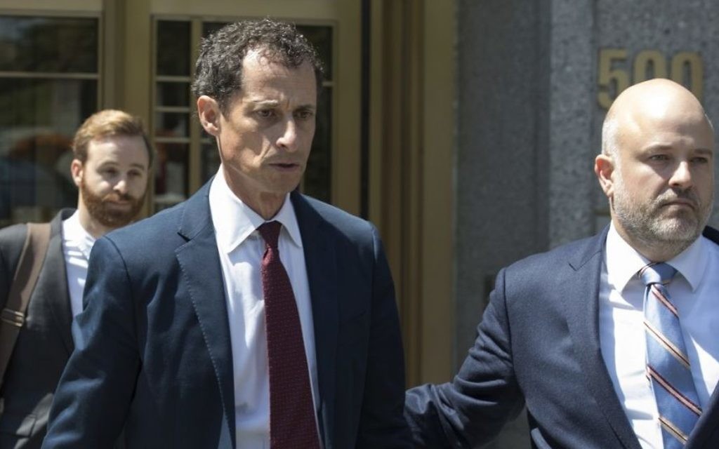 Anthony Weiner Ordered To Register As A Sex Offender The Times Of Israel
