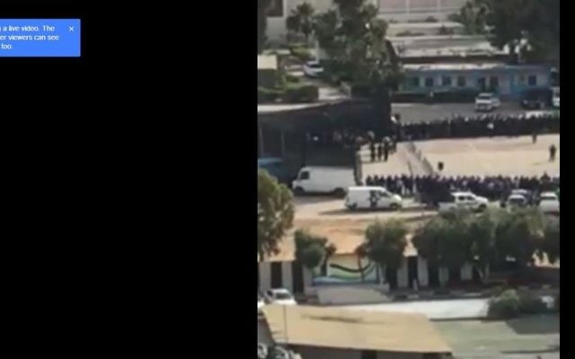 Screen capture of a Facebook live feed of the execution of three men by Hamas in the Gaza Strip on May 25, 2017 (Facebook Screen capture)