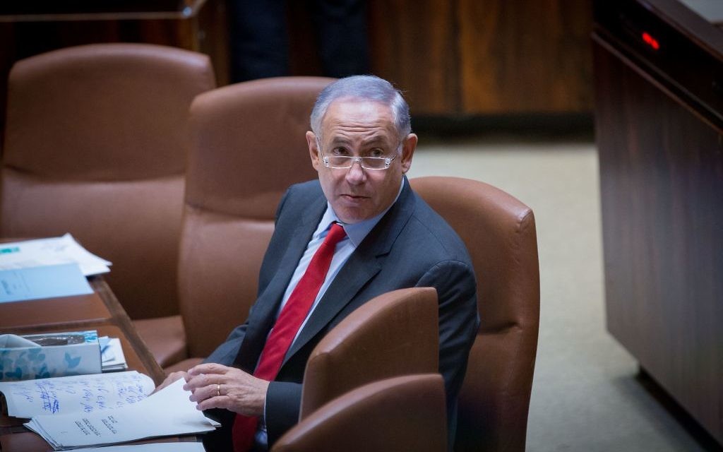 Prime Minister Benjamin Netanyahu at the opening of the summer plenary session in the Israeli parliament. May 08, 2017. (Miriam Alster/FLASH90)