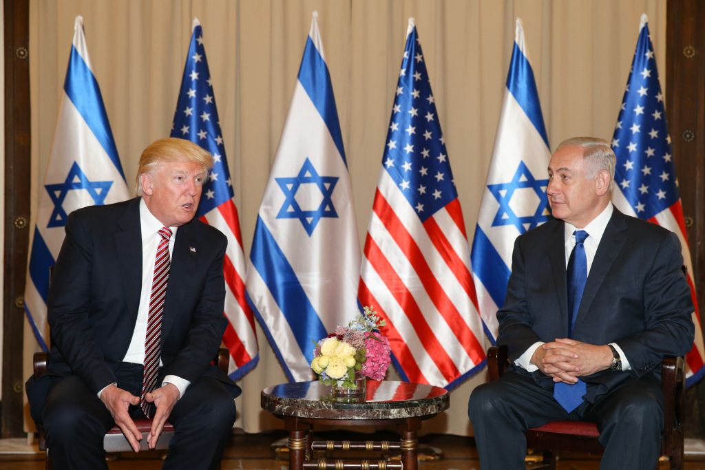 US President Donald Trump meets with Israeli Prime Minister Benjamin Netanyahu at the King David hotel in Jerusalem on May 22, 2017 (Kobi Gideon / GPO)