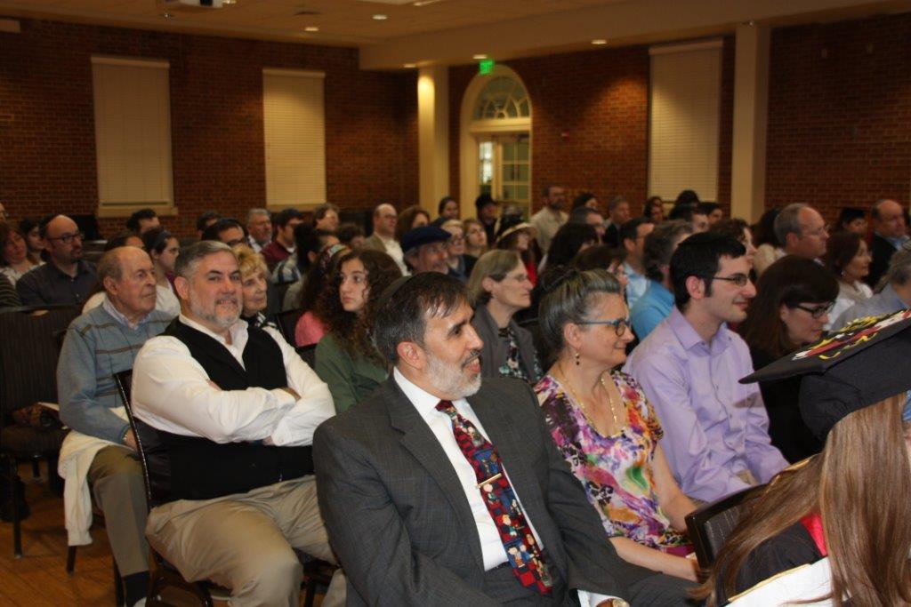 Families of Shabbat-observant graduates listen to speeches at the University of Maryland's alternative graduation ceremony on Sunday, May 21. (Courtesy)