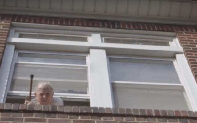 Former Nazi guard Jakiw Palij seen at his home in Queens, New York City. (Screen capture: YouTube)