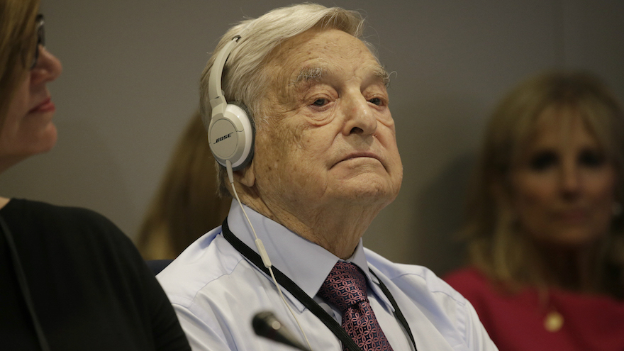 George Soros at the United Nations General Assembly in New York, September 20, 2016. (Peter Foley/Pool/Getty Images/via JTA)