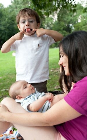 Lauren Smith Brody with her kids during the last days of pregnancy leave. (Courtesy)