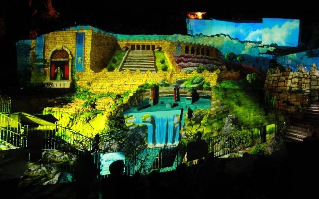 A screenshot from the new 'Hallelujah' nighttime attraction at the City of David in Jerusalem. (courtesy AVS)
