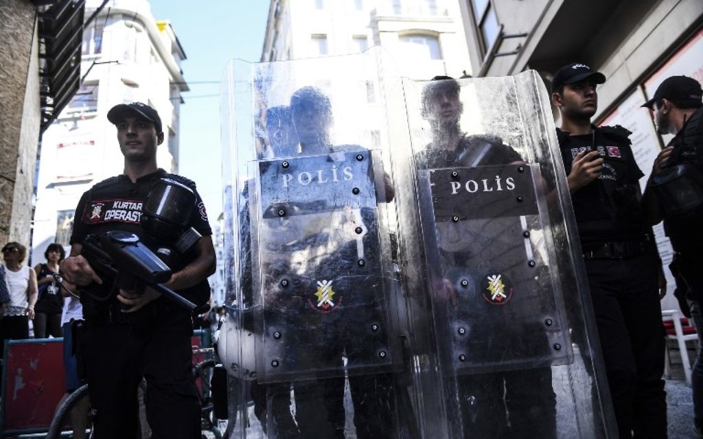 Turkish Police Disperse Gay Pride March Fire Rubber Bullets The Times Of Israel 