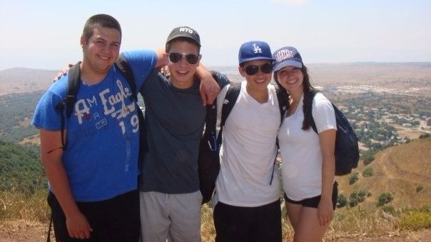 Ben Platt (second from left) with friends on Ramah Israel Seminar, 2009. (Facebook)