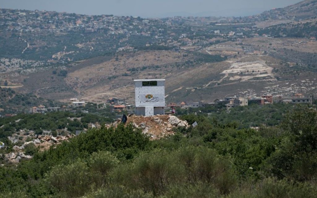 An installation of the Lebanese agricultural NGO 'Green Without Borders' that the IDF says serves as an observation outpost for Hezbollah on the Israeli-Lebanese border, publicized on June 22, 2017. (Israel Defense Forces)