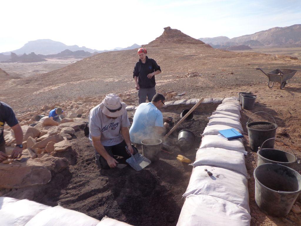 Site 34 at the Timna Valley excavation, previously named ‘Slaves Hill’. The new findings indicate that metalworkers operating at the site enjoyed a high social status (Erez Ben-Yosef, Tel Aviv University)