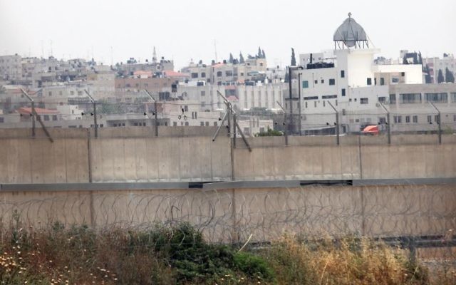 A view of Qalqilya from the Israeli side of the security barrier (Yossi Zamir/Flash90)
