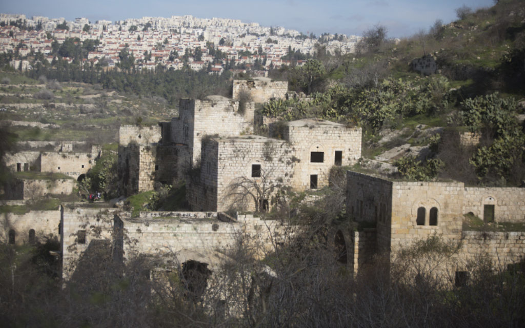 View of empty houses at the Arab village of Lifta, on January 10, 2016. (Lior Mizrahi/Flash90)