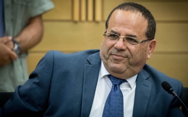 Minister Ayoub Kara attends a Likud party meeting at the Knesset, in Jerusalem, May 29, 2017. (Yonatan Sindel/Flash90)