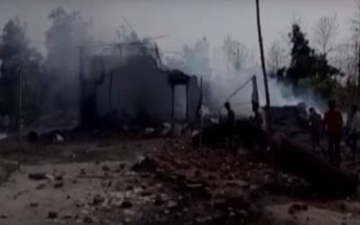Screen capture from video showing the aftermath of a deadly explosion at an Indian firecracker factory in Balaghat district of Madhya Pradesh state, June 8, 2017. (YouTube/The Times of India)