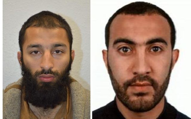A police photo released on June 5, 2017 of Khuram Shazad Butt (left) and Rachid Redouane (right), two of the three terrorists believed to be behind the car-ramming and stabbing attack in London. (Metropolitan Police)