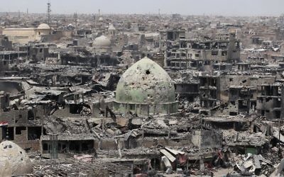 A picture taken on July 9, 2017, shows a general view of the destruction in Mosul's Old City. (AFP PHOTO / AHMAD AL-RUBAYE)