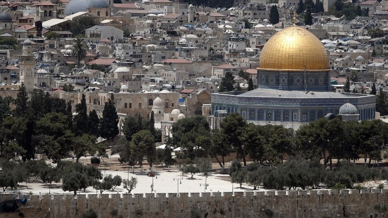 A picture taken on July 17, 2017, shows the Temple Mount compound in the Old City of Jerusalem. (AFP Photo/Thomas Coex)