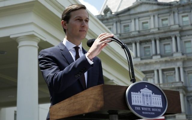 Senior Advisor to the President Jared Kushner makes a statement from at the White House after being interviewed by the Senate Intelligence Committee in Washington on July 24, 2017. ( AFP PHOTO / YURI GRIPAS)