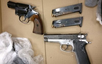 Illegal weapons seized by police following the theft of rifles from an army base on May 26, 2017. (Police spokesperson)
