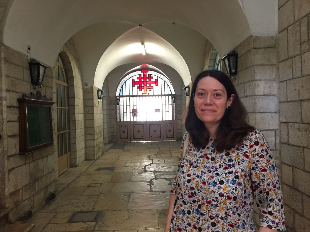 Sara Cibin, project director at the Terra Sancta Museum in Jerusalem's Old City. (Amanda Borschel-Dan/Times of Israel) 