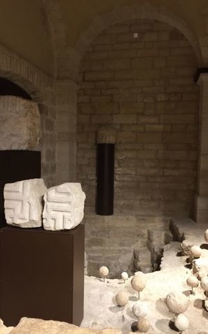 Second Temple period archaeology featured in an immersive exhibition 'Via Doloros' at the Terra Sancta Museum in Jerusalem's Old City. (Amanda Borschel-Dan/Times of Israel) 