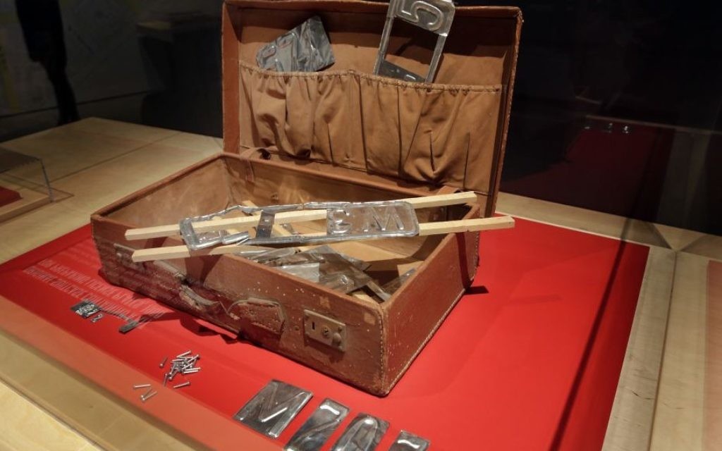 Original negatives, the first photos of Adolf Eichmann in Argentina in 1960, and the Leica 35mm camera that was used, are displayed in the "Operation Finale: The Capture & Trial of Adolf Eichmann" exhibit at the Museum of Jewish Heritage, in New York, Friday, July 14, 2017. (AP Photo/Richard Drew)