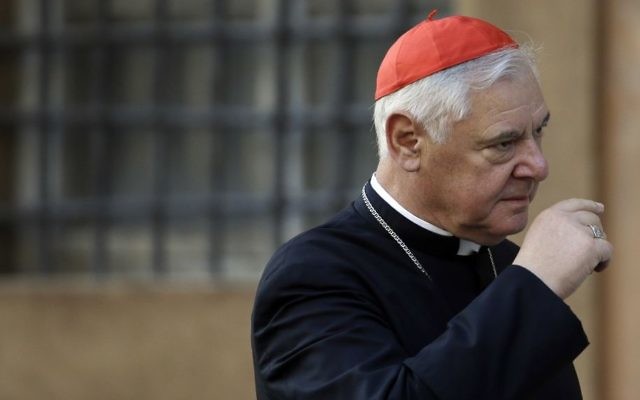 Cardinal Gerhard Ludwig Mueller arrives for a morning session of a two-week synod on family issues at the Vatican, October 14, 2014 file photo. (AP/Gregorio Borgia) 