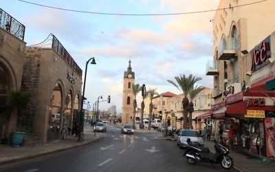 The iconic clock tower of Jaffa, November 21, 2011. (Liron Almog/FLASH90)