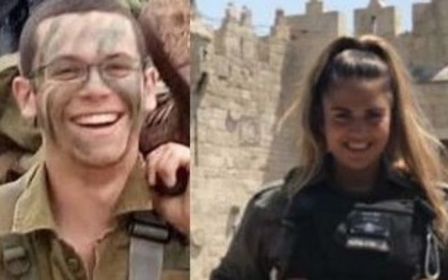 IDF Sgt. Elhai Teharlev (L), who was killed in a car-ramming attack on April 6, 2017, and Hadas Malka, who was killed in a terror attack on June 16, 2017. (Courtesy: IDF spokesperson)
