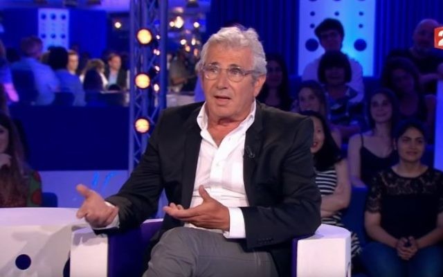 French-Tunisian Jewish actor and comedian Michel Boujenah in a TV appearance from June 17, 2017. (screen capture: YouTube)