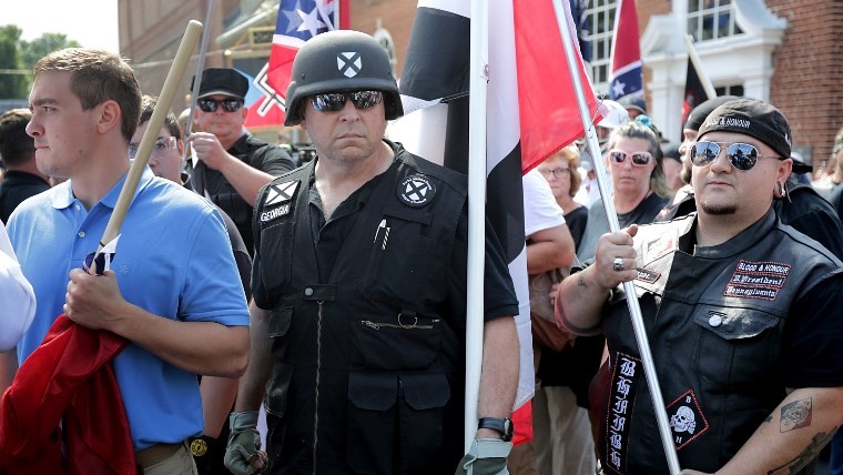 Hundreds of white nationalists, neo-Nazis and members of the "alt-right" march down East Market Street toward Lee Park during the "Unite the Right" rally August 12, 2017 in Charlottesville, Virginia. (Chip Somodevilla/Getty Images/AFP)