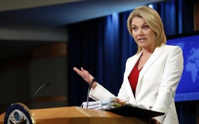 State Department spokeswoman Heather Nauert speaks during a briefing at the State Department in Washington, Wednesday, August 9, 2017. (AP Photo/Alex Brandon)