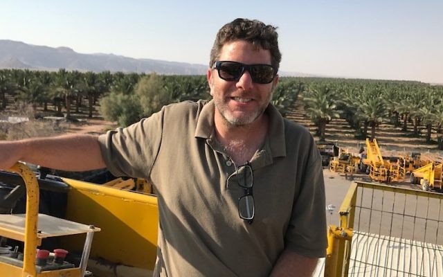 Eilon Bdil overlooking Kibbutz Elifaz, Israel, August 9, 2017. (Andrew Tobin) 