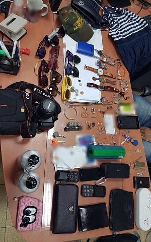 Item recovered during a police bust of a gang suspected of stealing from participants on Taglit-Birthright trips to Israel. (Israel Police spokesperson)