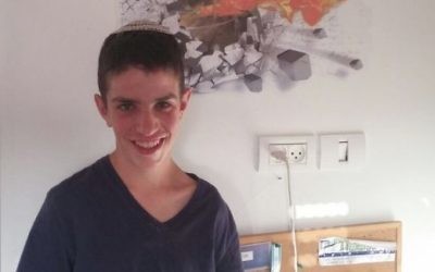 Hagi Goldstein, a 16-year-old high student from Mishor Adumim, was killed in a hit and run accident in Jerusalem on August 24, 2017. (courtesy) 