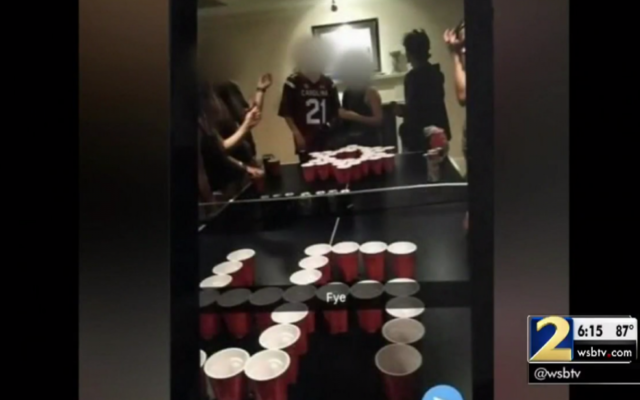 Illustrative: A Jews vs. Nazis beer pong game in an Atlanta home. (Screen capture/WSB-2 Atlanta)