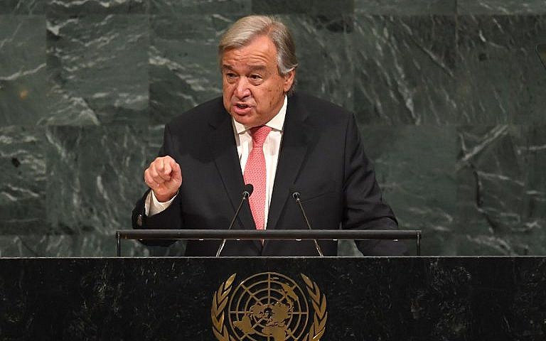 UN chief: Two-state solution remains the 'only way forward' | The Times of  Israel