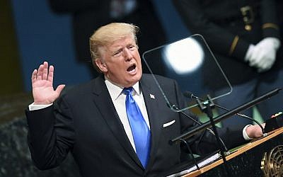 US President Donald Trump addresses the 72nd Annual UN General Assembly in New York