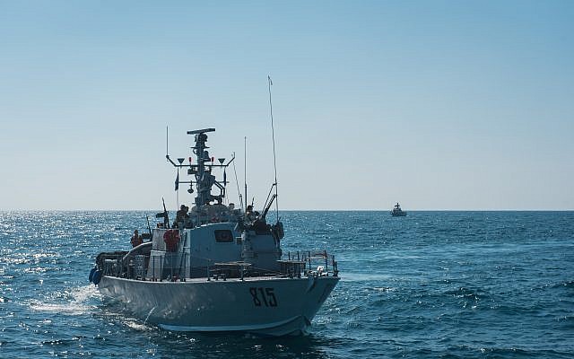 Israeli Navy boats take part in an exercise in northern Israel simulating a war with the Hezbollah terrorist group in September 2017. (Israel Defense Forces)