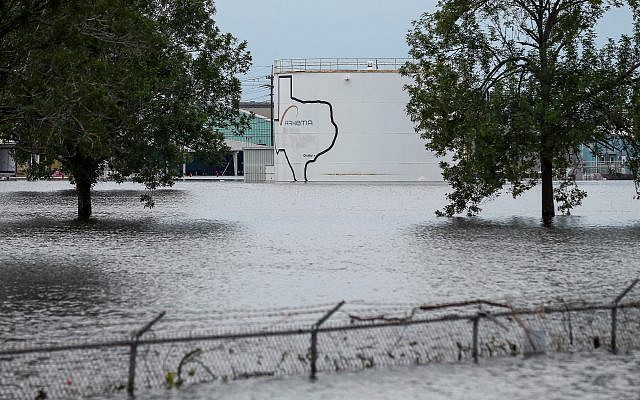 The Arkema Inc. chemical plant is flooded from Tropical Storm Harvey, Wednesday, August 30, 2017, in Crosby, Texas (Godofredo A. Vasquez/Houston Chronicle via AP)