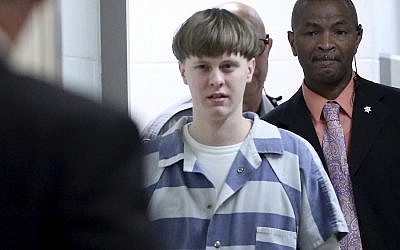 White supremacist Dylann Roof enters the court room at the Charleston County Judicial Center to enter his guilty plea on murder charges in Charleston, South Carolina, on April 10, 2017. (Grace Beahm/The Post And Courier via AP)