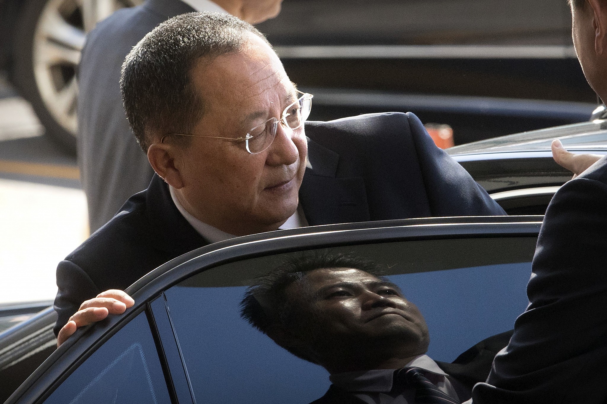 In this Sept. 19, 2017, photo, North Korean Foreign Minister Ri Yong Ho gets into a car at Beijing Capital International Airport (AP Photo/Mark Schiefelbein, File)