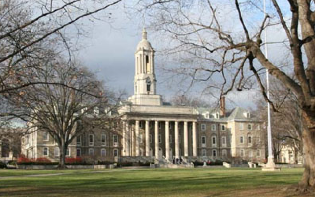An image of Old Main, the main administrative building of Penn State University, located at University Park, seen in May 2014. (Wikimedia commons)