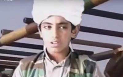 Hamza bin Laden in undated footage delivering a speech entitled "We Are All Osama," which was posted to a militant website. (YouTube screenshot)